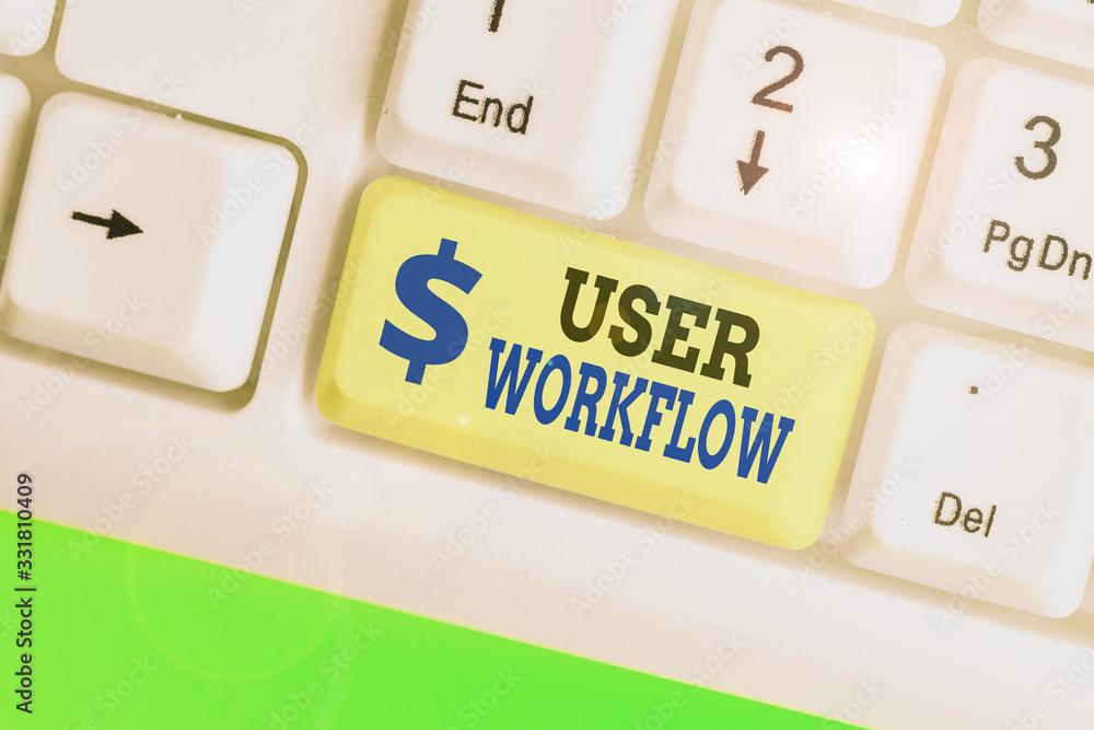 Poster word writing text user workflow. business photo showcasing orchestrated and repeatable pattern of bu