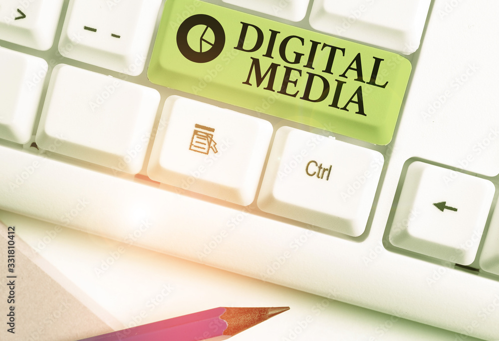 Poster text sign showing digital media. business photo text digitized content that can be transmitted over 