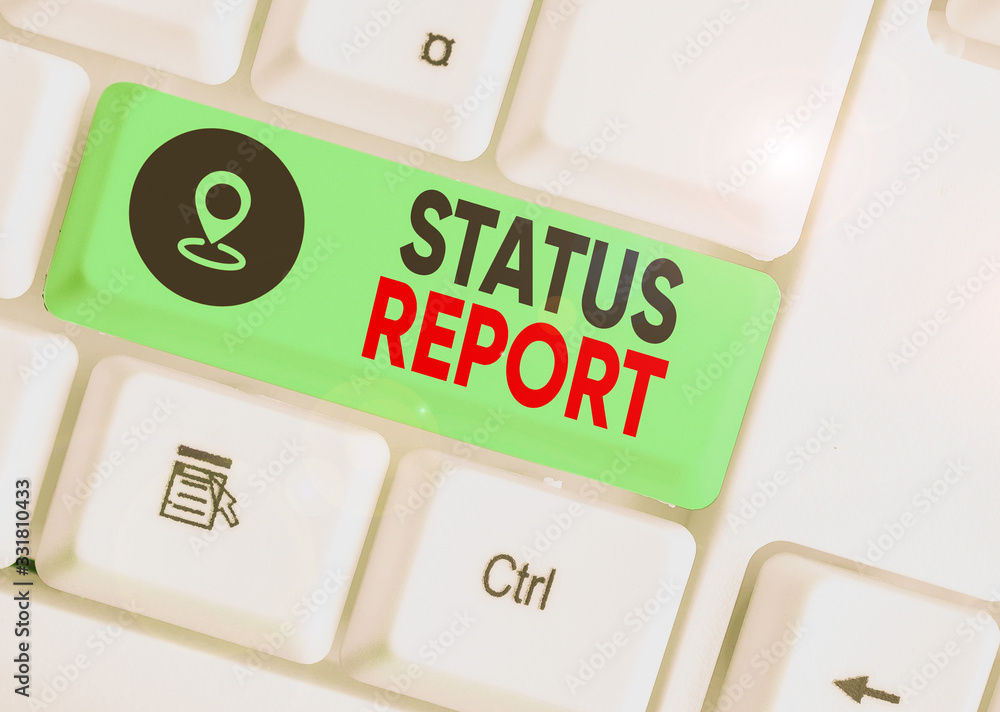 Poster conceptual hand writing showing status report. concept meaning document relating a situation of some