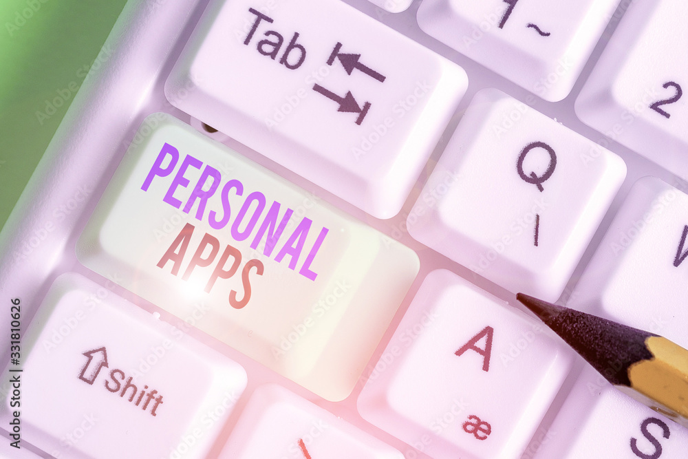 Poster conceptual hand writing showing personal apps. concept meaning app for secure password less validati