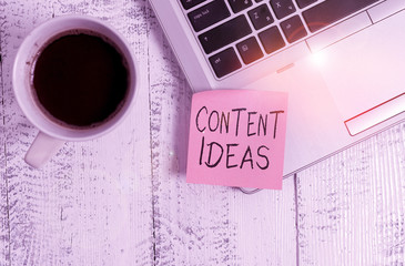 Conceptual hand writing showing Content Ideas. Concept meaning the formulated thought or opinion...