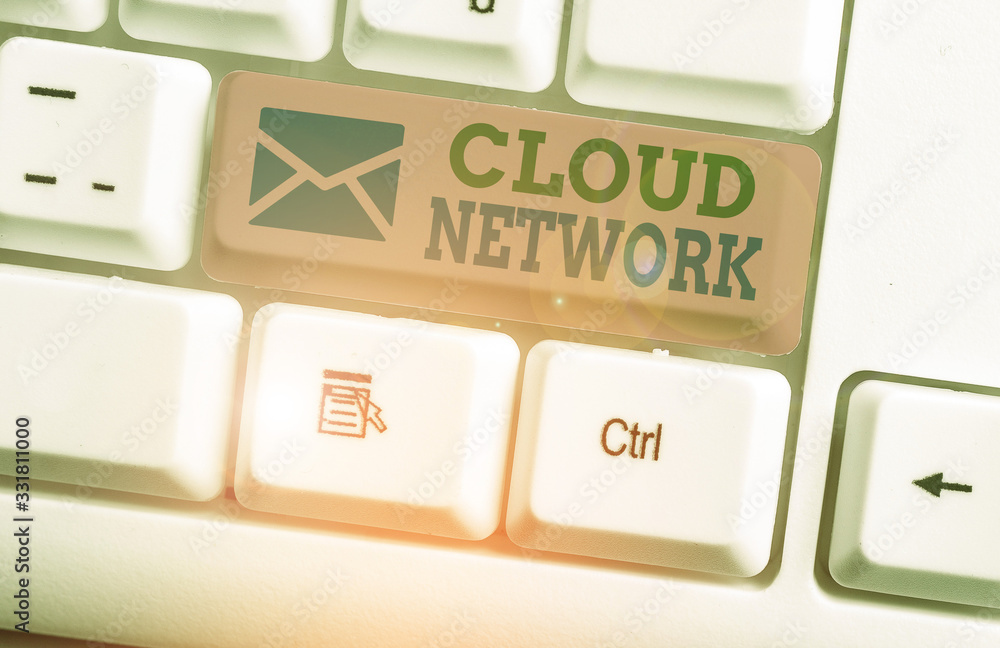 Poster word writing text cloud network. business photo showcasing access of networking resources from centr