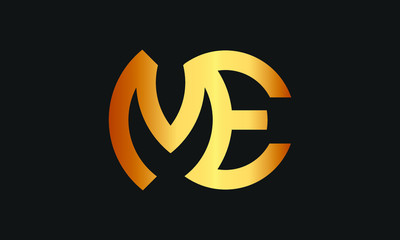 EM, ME Letter Logo Design with Creative Modern Trendy Typography and monogram logo.