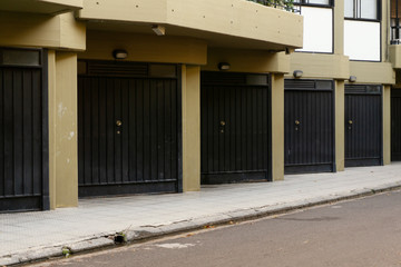 Black gates on the street