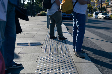 Tactile tiles for the visually impaired in the city