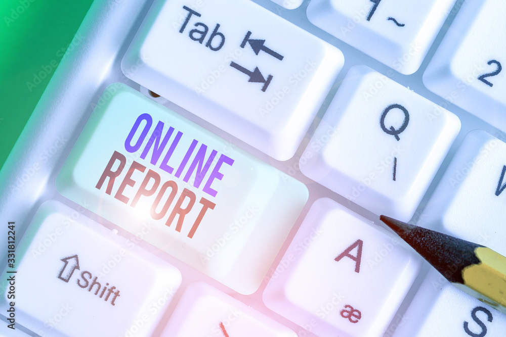 Poster conceptual hand writing showing online report. concept meaning to give a description of something or