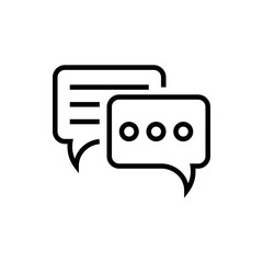 Chat Bubbles Vector Icon Line Illustration