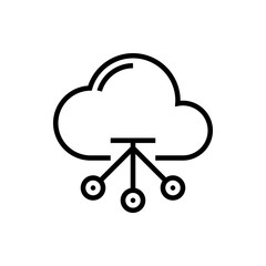 Cloud Networking Vector Icon Line Illustration