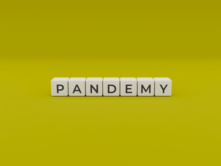 Cube Block With Pandemy Word Text
