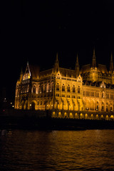 Budapest Parliament Buildings at night with backlight