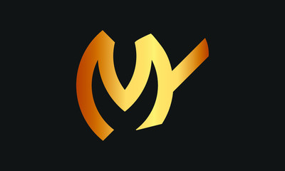 YM, MY Letter Logo Design with Creative Modern Trendy Typography and monogram logo.