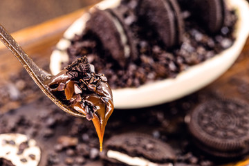 white and black chocolate filling. Creamy Easter egg filling, for spoon egg. Typical Brazilian...