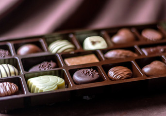 Tray of fancy chocolates in exciting varieties.