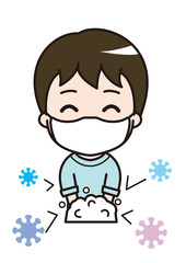 マスク　男の子4　イラスト
