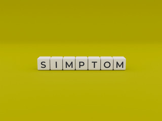 Cube Block With Simptom Word Text