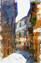 Montefioralle, one of the most beautiful villages of Tuscany, Italy