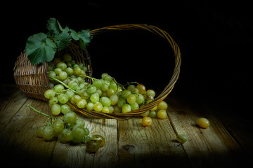 Grape image with wooden background, for posting and backgrounds