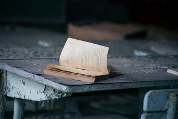 Old school building in Pripyat in Chernobyl