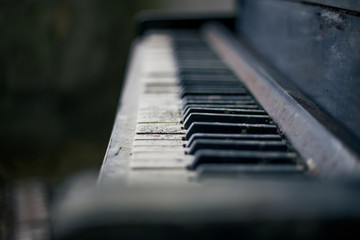 Abandoned piano in Pripyat in Chernobyl