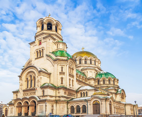 Fototapeta na wymiar SOFIA, BULGARIA - JANUARY 29, 2014: St. Alexander Nevsky Cathedral