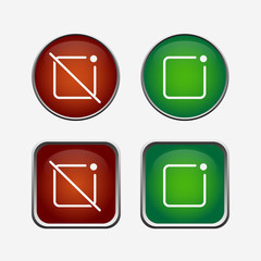 Notification vector icon. Red and Green symbol flat set