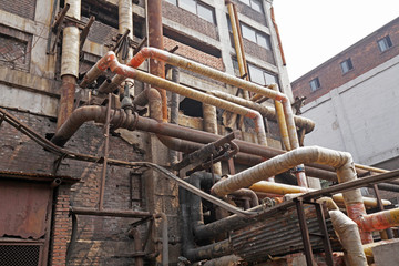The pipeline on the industrial equipment