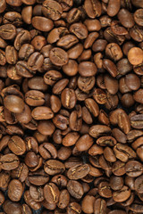 Fresh coffee beans in a stock