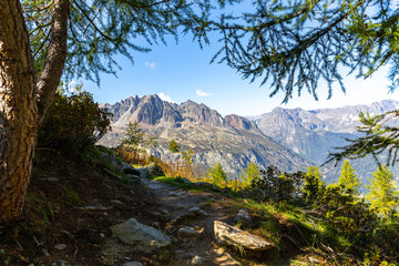 Mountains range alps view landscape Chamonix, France Alps.