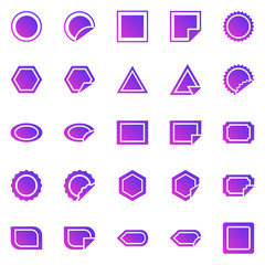 Label gradient icons on white background