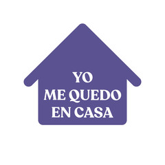 Stay home campaign with text in spanish. Coronavirus prevention campaign. 