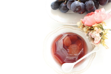 Autumn food, grape jelly for gourmet dessert