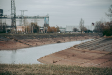 Sarcophagus over the 4th power unit of a nuclear power plant in Pripyat in Chernobyl