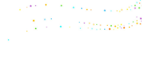 Rainbow Festive Confetti. Carnival Star Falling.