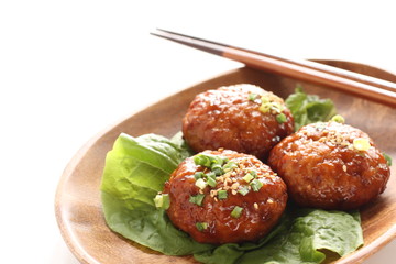 Homemade Japanese patty burger with sauce