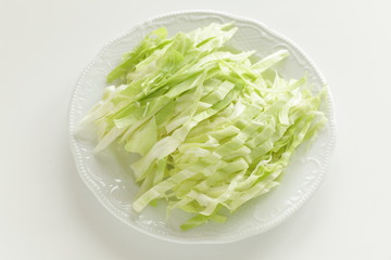 Chopped cabbage in bowl for chinese cooking