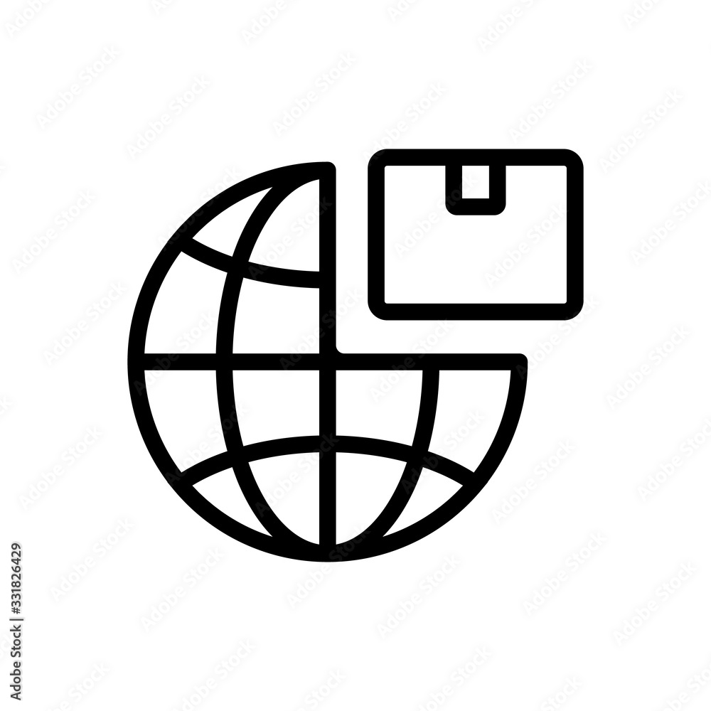 Poster export planet product icon vector. export planet product sign. isolated contour symbol illustration
