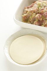 Chinese cooking, dumping fillet and dough dim sum skin