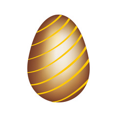 golden egg easter with lines decorated isolated icon vector illustration design