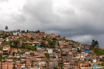 Houses on the hill of Cusco.