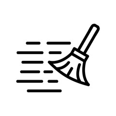 cleaning broom icon vector. cleaning broom sign. isolated contour symbol illustration