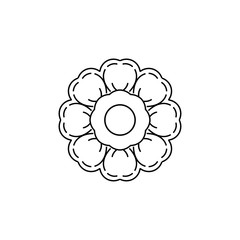 Circle flower of mandala with vintage floral style, Vector mandala Oriental pattern, Hand drawn decorative element. Unique design with petal flower. Concept relax and meditation use for page logo book