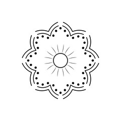 Circle flower of mandala with vintage floral style, Vector mandala Oriental pattern, Hand drawn decorative element. Unique design with petal flower. Concept relax and meditation use for page logo book