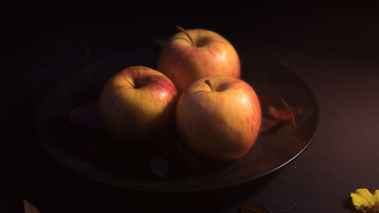 Still life with fresh apples