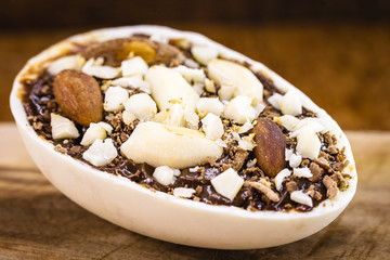 easter egg from brazil, filled with Brazil nuts and chocolate. The chestnut is known as 