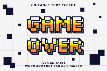 Pixel Game Over text style effect Premium Vector © Ferdi Vector
