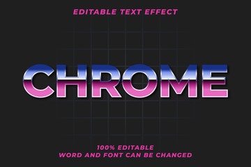 Retro Chrome text style effect Premium Vector