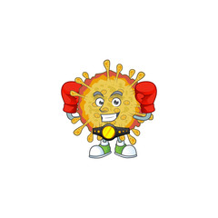 A sporty boxing of outbreaks coronavirus mascot design style
