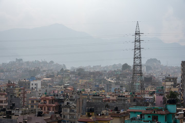 Fototapeta premium Heavy Smog and Haze over the City of Kathmandu