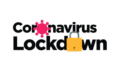 Coronavirus Lockdown Typography with Lock