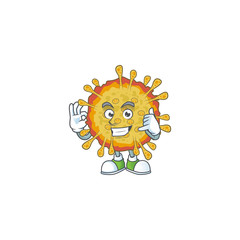 Call me funny gesture outbreaks coronavirus mascot cartoon design